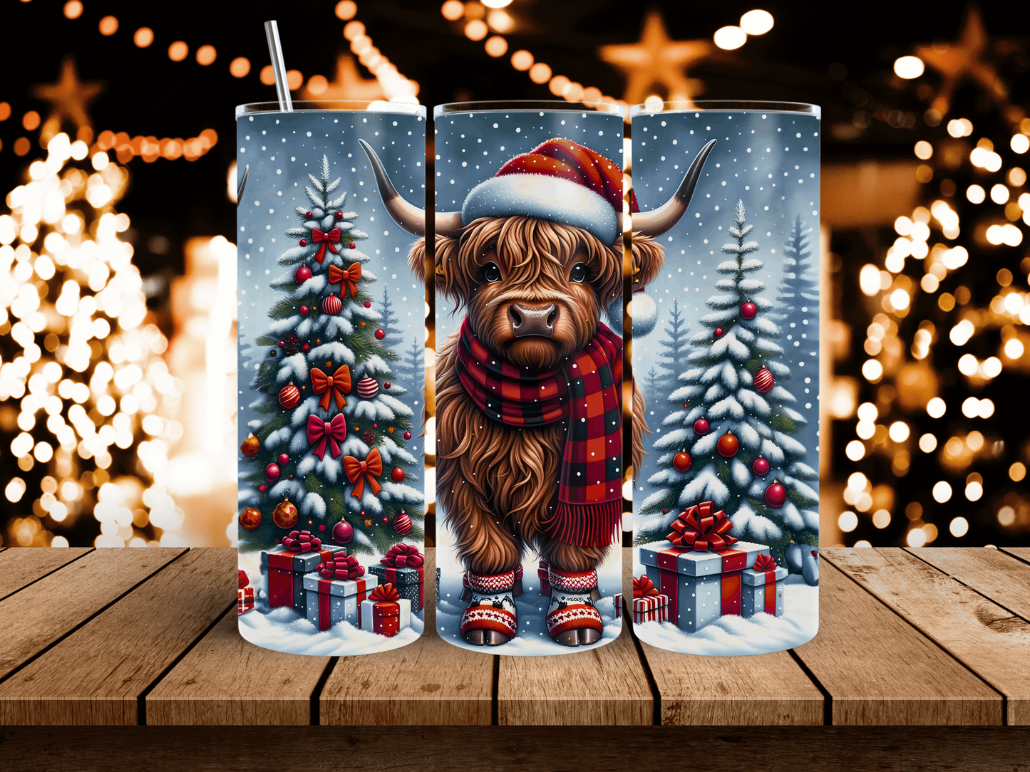 20oz Christmas Cow in Red