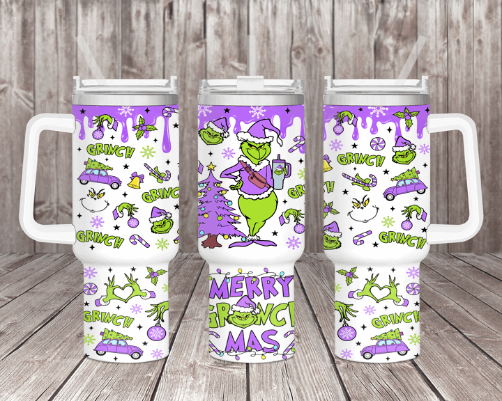 40oz Merry Grinchmas Purple