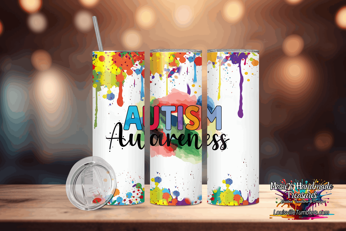 20 oz Autism Awareness Graffiti Tumbler