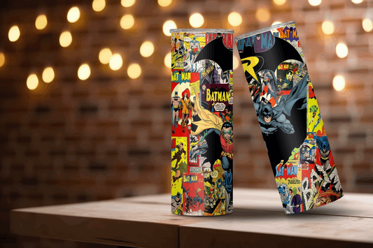 20oz Batman & Robin with comic Bg Tumbler