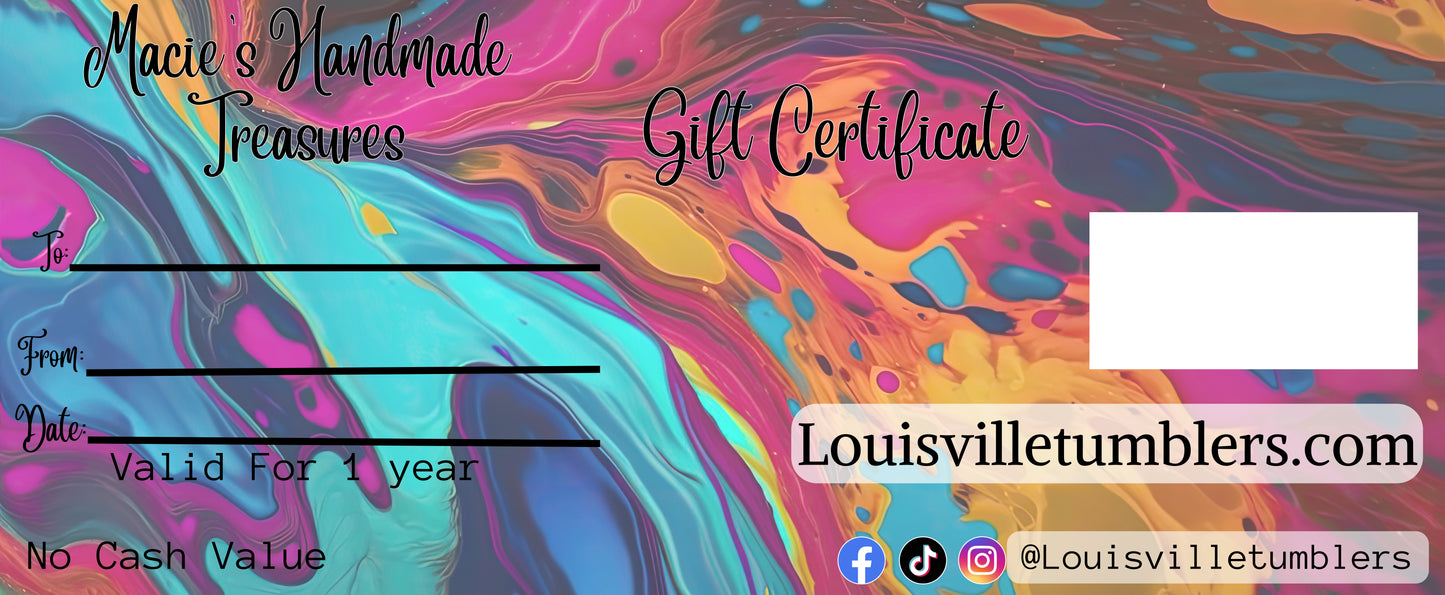 Macie"s Handmade Treasures Gift Card