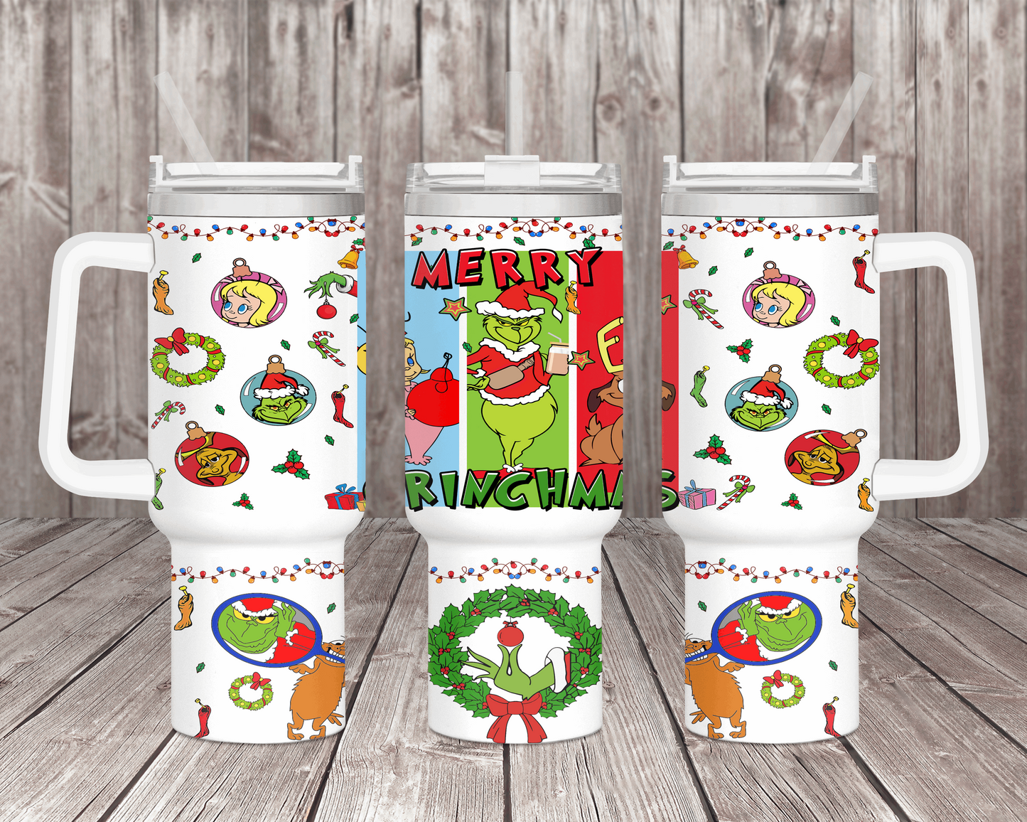 40oz Grinch Grinchmas in White