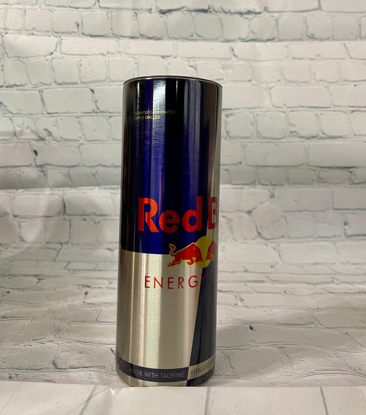 20 oz Red Bull on a Stainless Steel Clear Tumbler