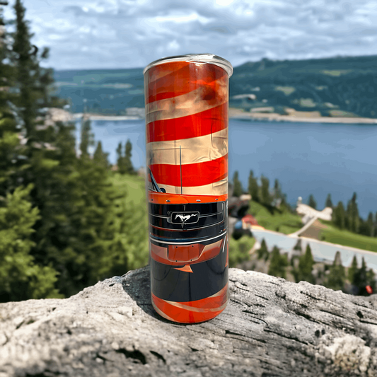 20 oz 1965 Mustang with American Flag tumbler