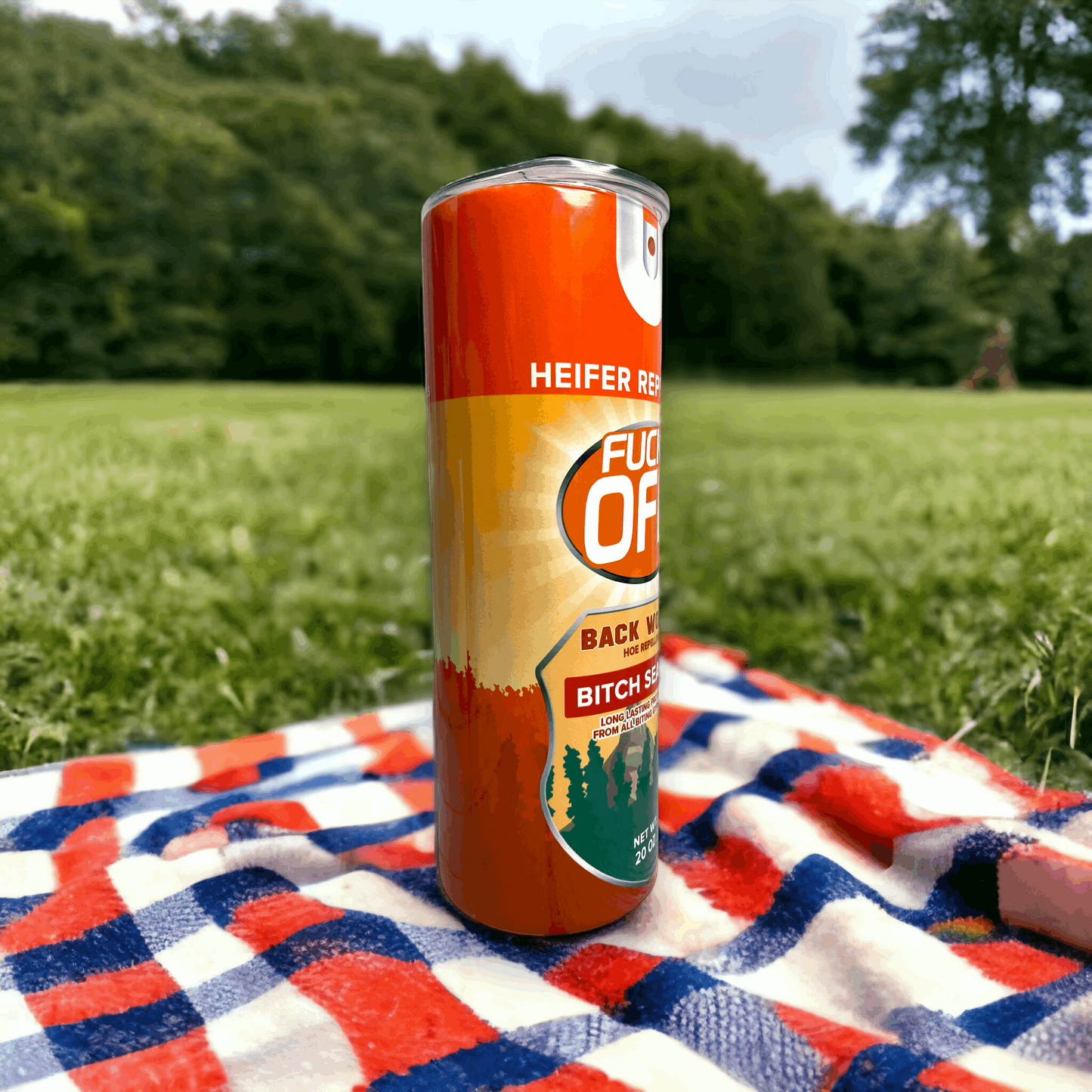 20 oz Heifer Repellent F-Off Orange Tumbler