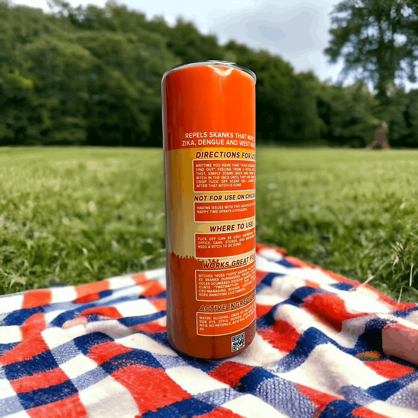 20 oz Heifer Repellent F-Off Orange Tumbler