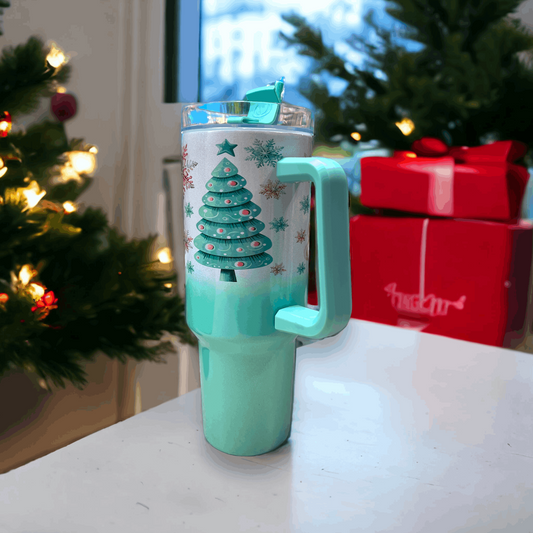 40oz Mint Ombre Christmas Tree