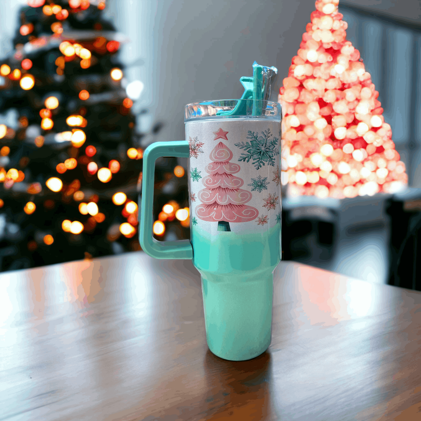 40oz Mint Ombre Christmas Tree