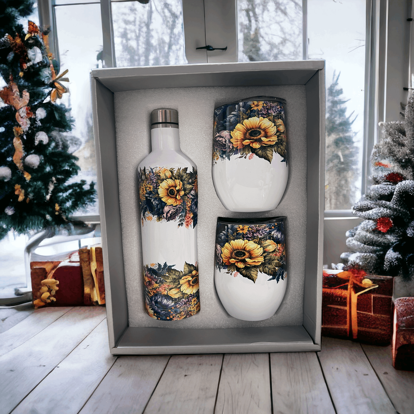 Wine Gift Set Sunflowers