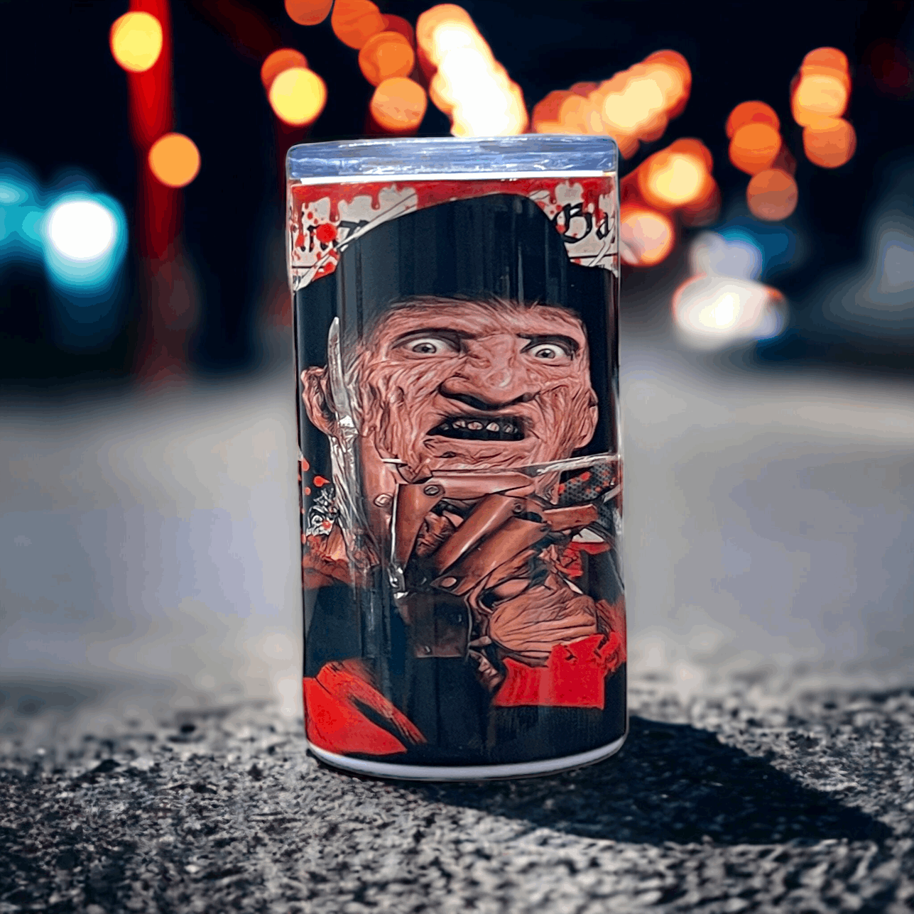 Mini 3oz Shot Tumbler Keychain Freddy Krueger