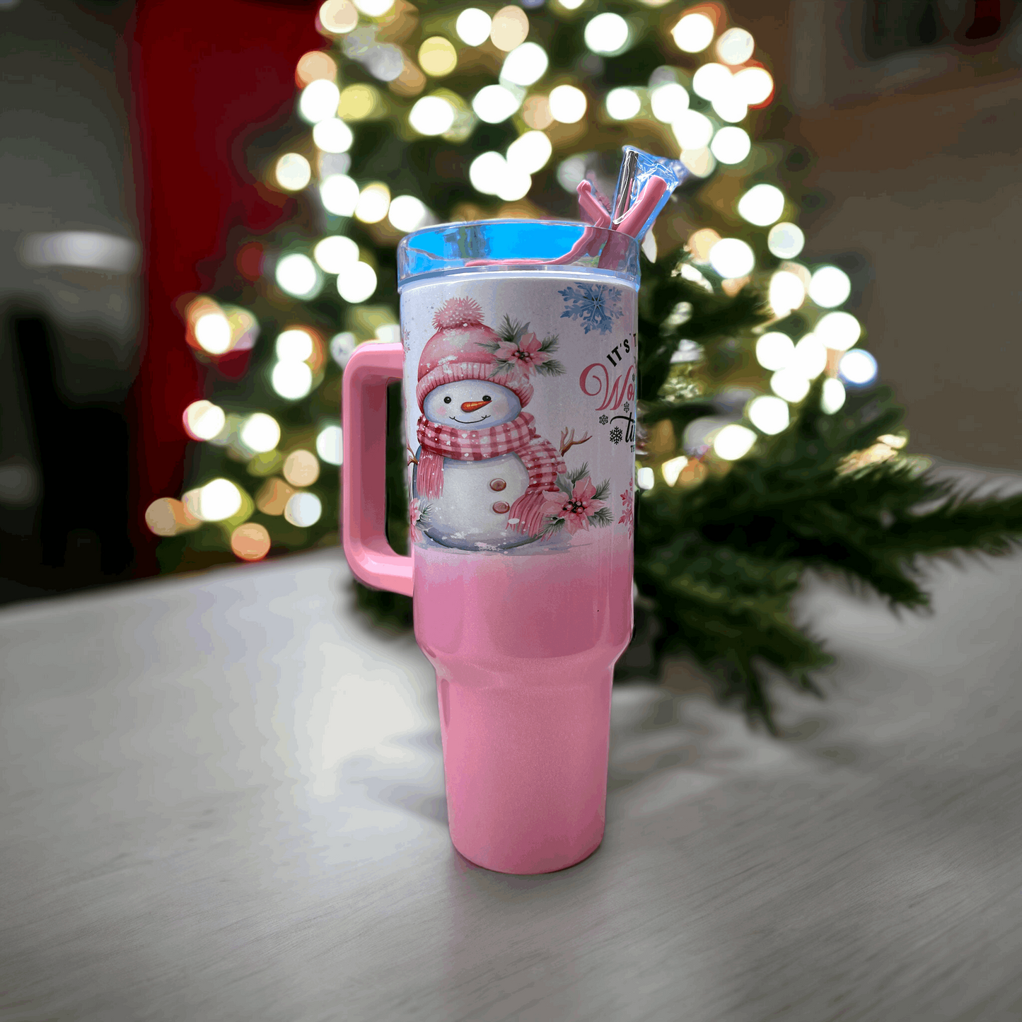 40oz Pink Ombre Wonderful Time of the Year
