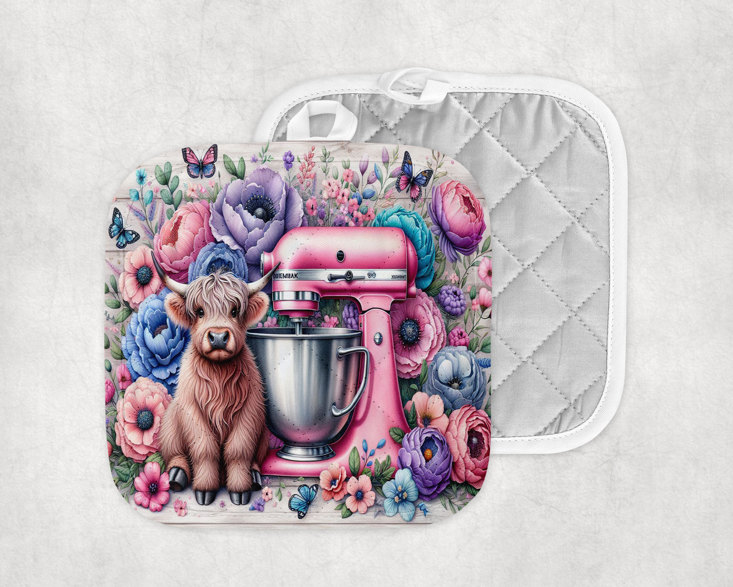 Pot Holder Pink Mixer and Cow