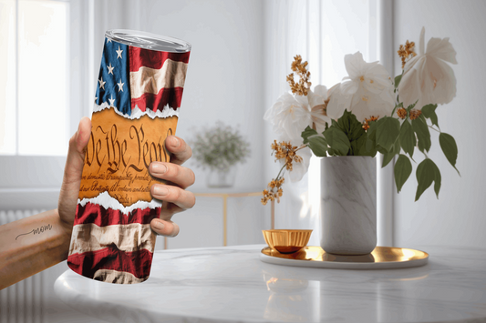 20oz We the People with American Flag Tumbler
