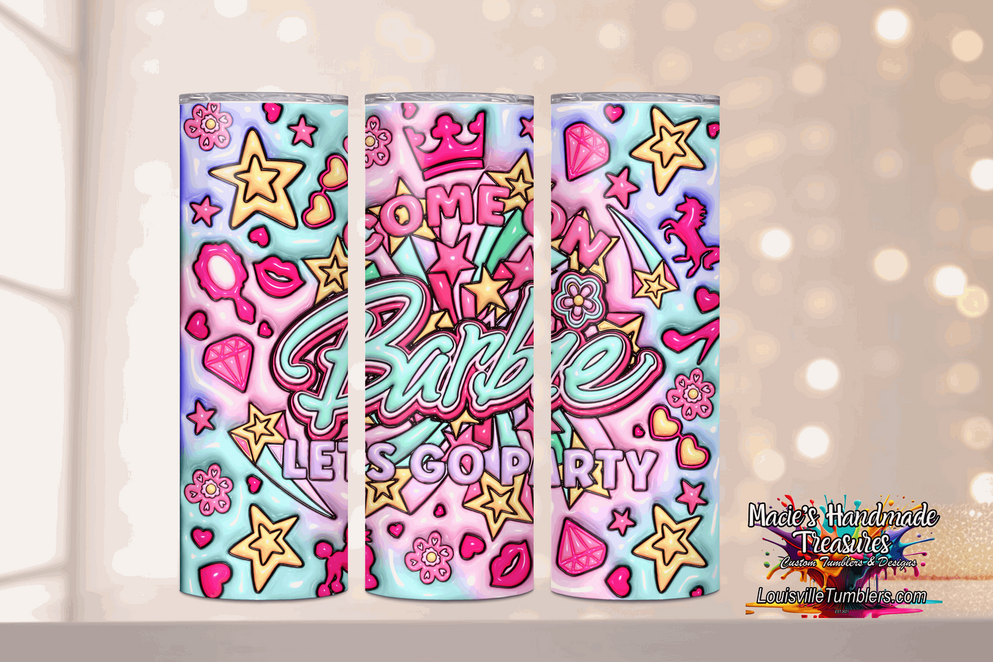 20 oz Barbie Come On Let's Party Tumbler