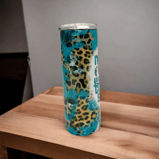 20oz tumbler, I'm sorry if I offended you with common sense, Leopard print
