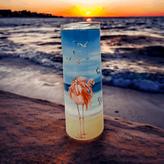 20oz Tumbler, 5'Oclock somewhere, Beach, Palm Trees, Beach Life