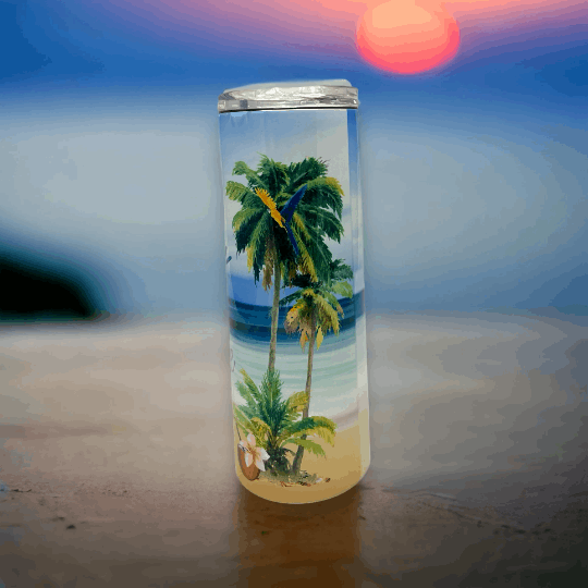 20oz Tumbler, 5'Oclock somewhere, Beach, Palm Trees, Beach Life