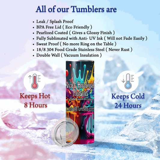 Stanley tumbler 40 oz colorful splatter design with double wall insulation keeps drinks hot or cold