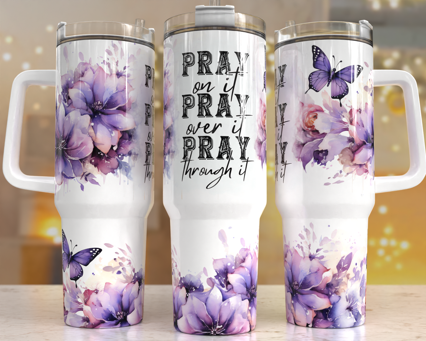 40 oz Stan like Purple Pray on it Tumbler