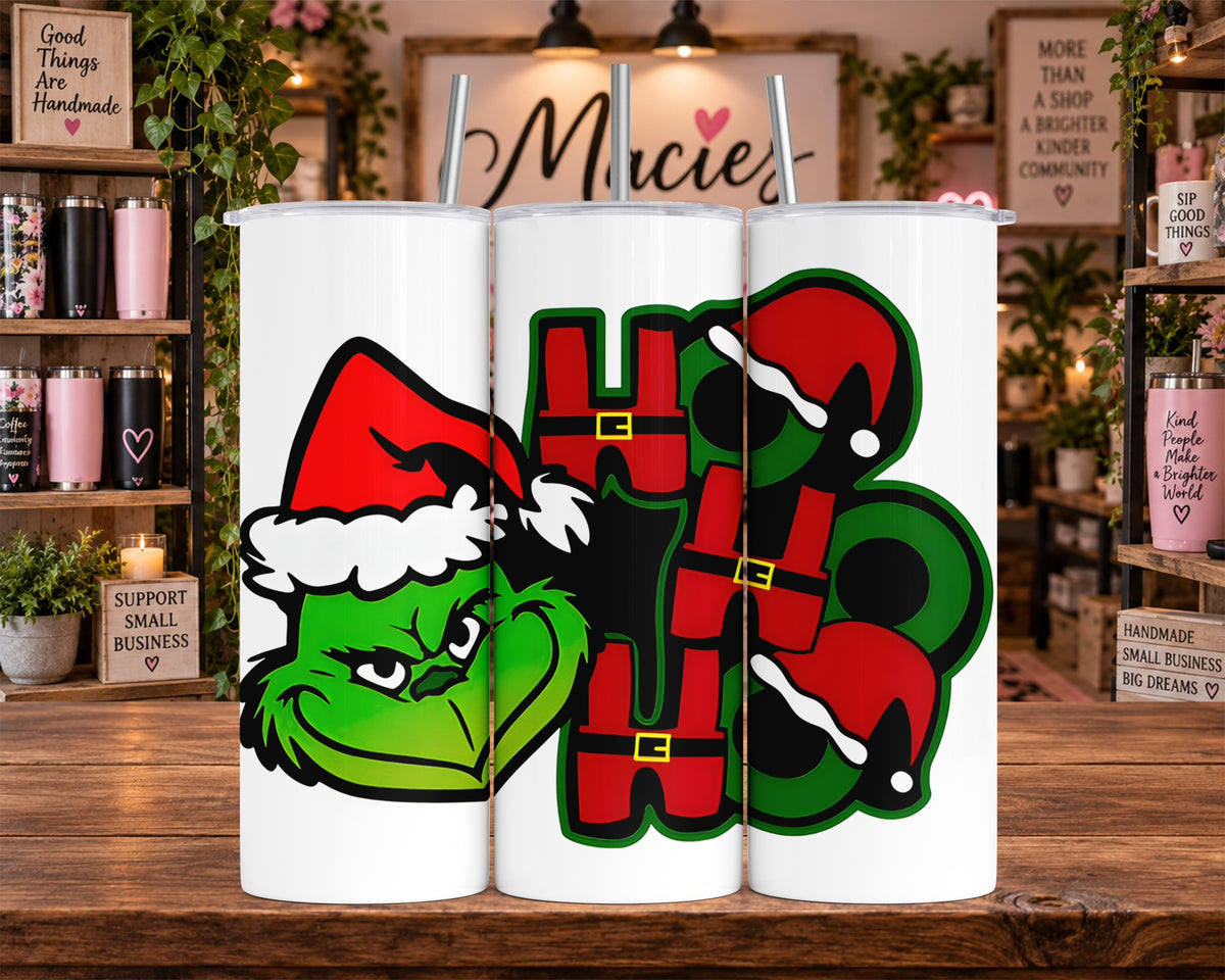 Grinch Christmas Santa 20 oz Tumbler