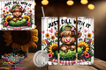 Macies Handmade Treasure's 20oz cow tumbler with cute cow and sunflower design and Just Dill With It text
