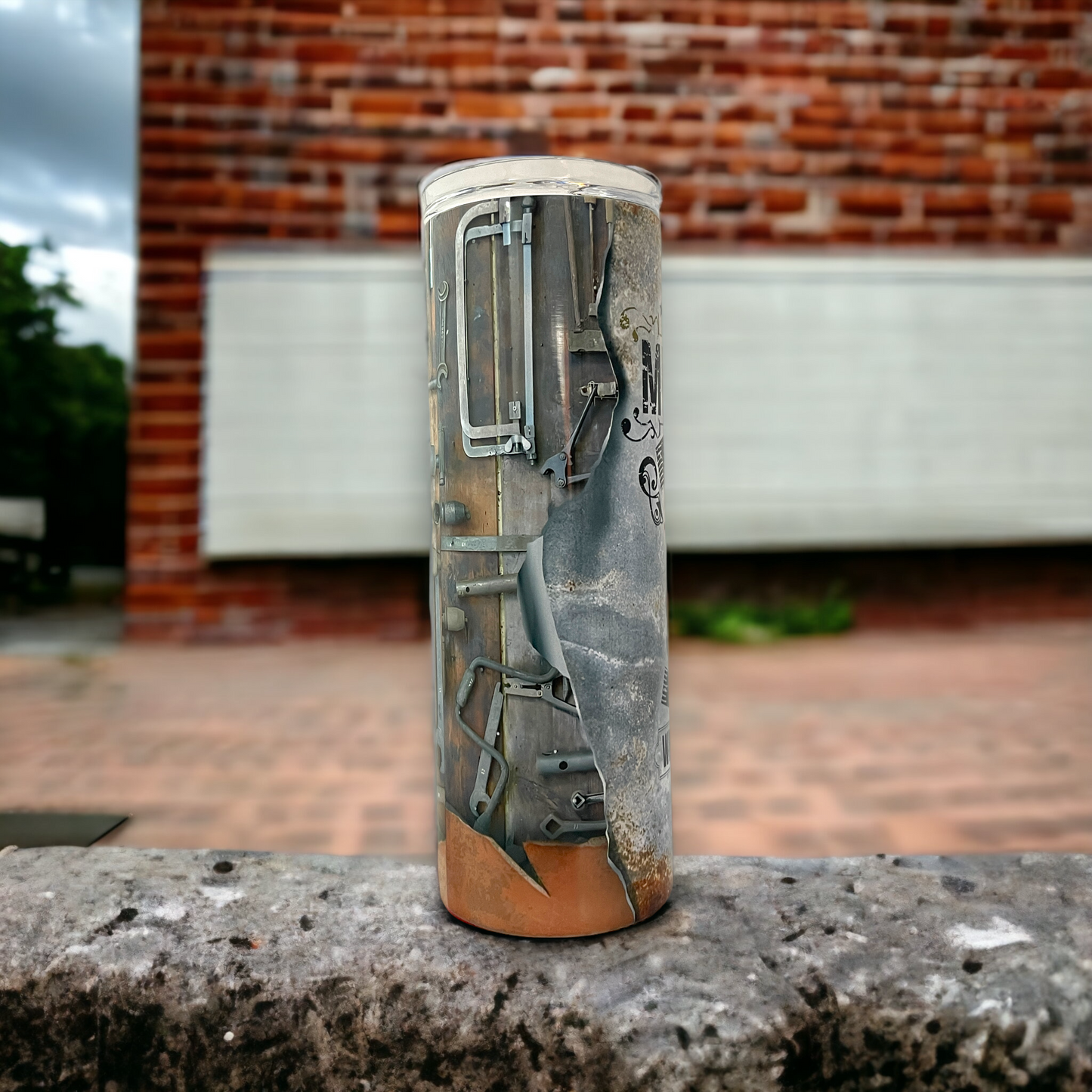 20oz mechanic tumbler with rustic tool design by Macies Handmade Treasure's