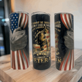 20oz stainless tumbler with american flag design and veteran tribute by Macies Handmade Treasure's