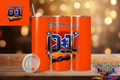 20oz orange stainless tumbler with confederate general lee design featuring a vintage car and number 01