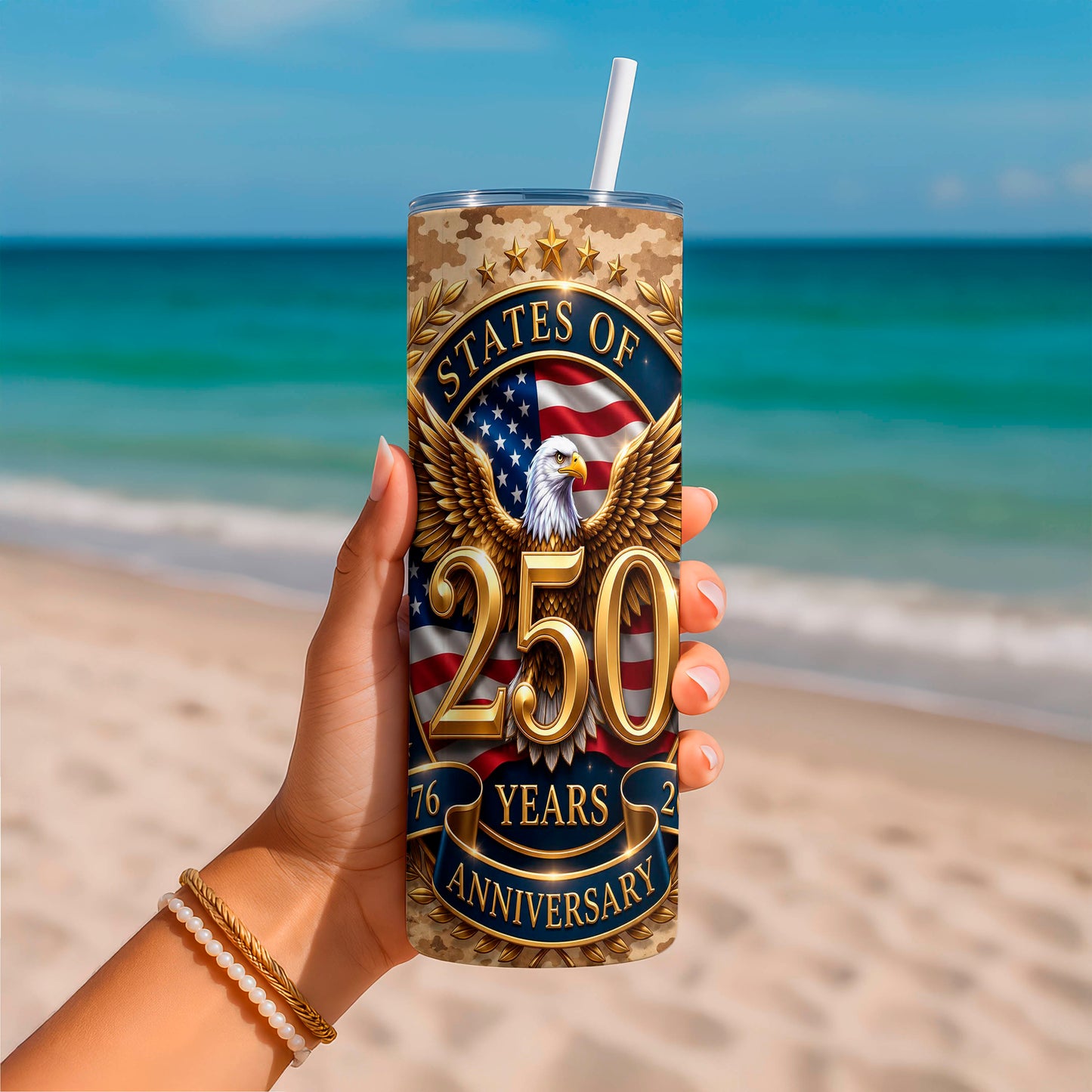 250 Years Tumbler by Macies Handmade Treasures - 20oz Stainless Steel