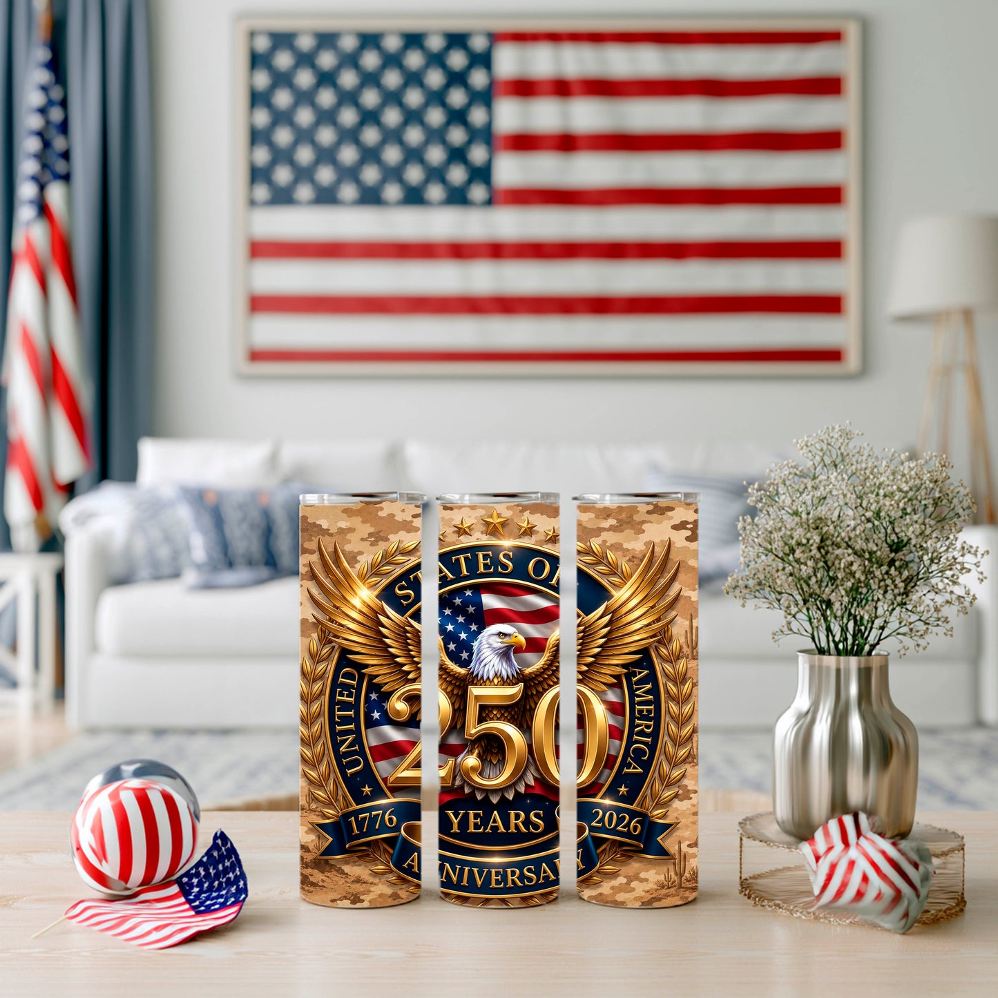 250 Years Tumbler by Macies Handmade Treasures - 20oz Stainless Steel