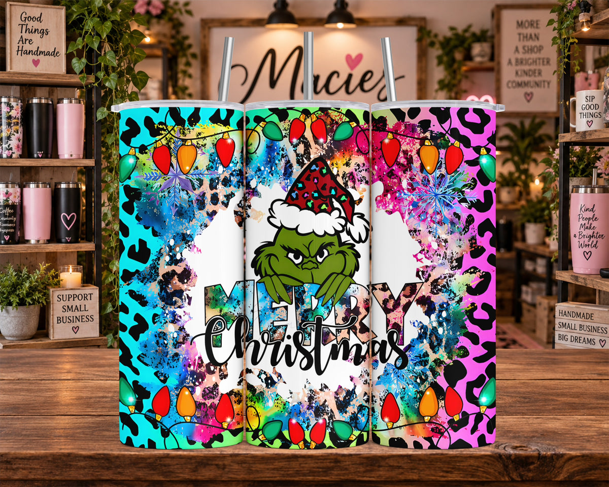 Colorful Grinch Merry Christmas 20 oz Tumbler