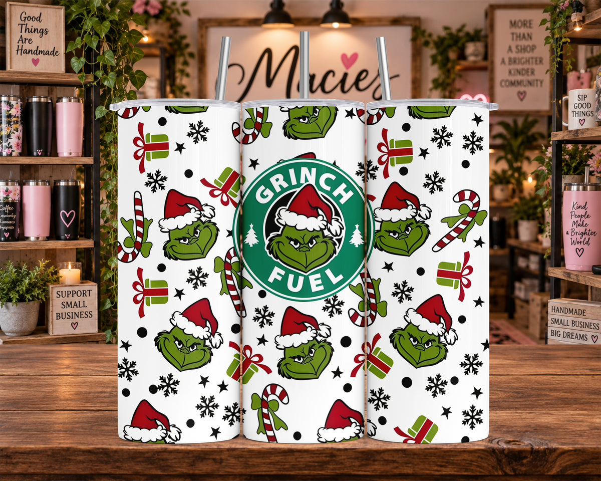 Grinch Fuel Christmas 20 oz Tumbler