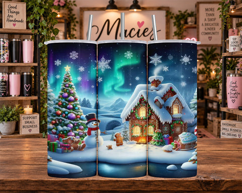Christmas Gingerbread House and Tree 20 oz Tumbler