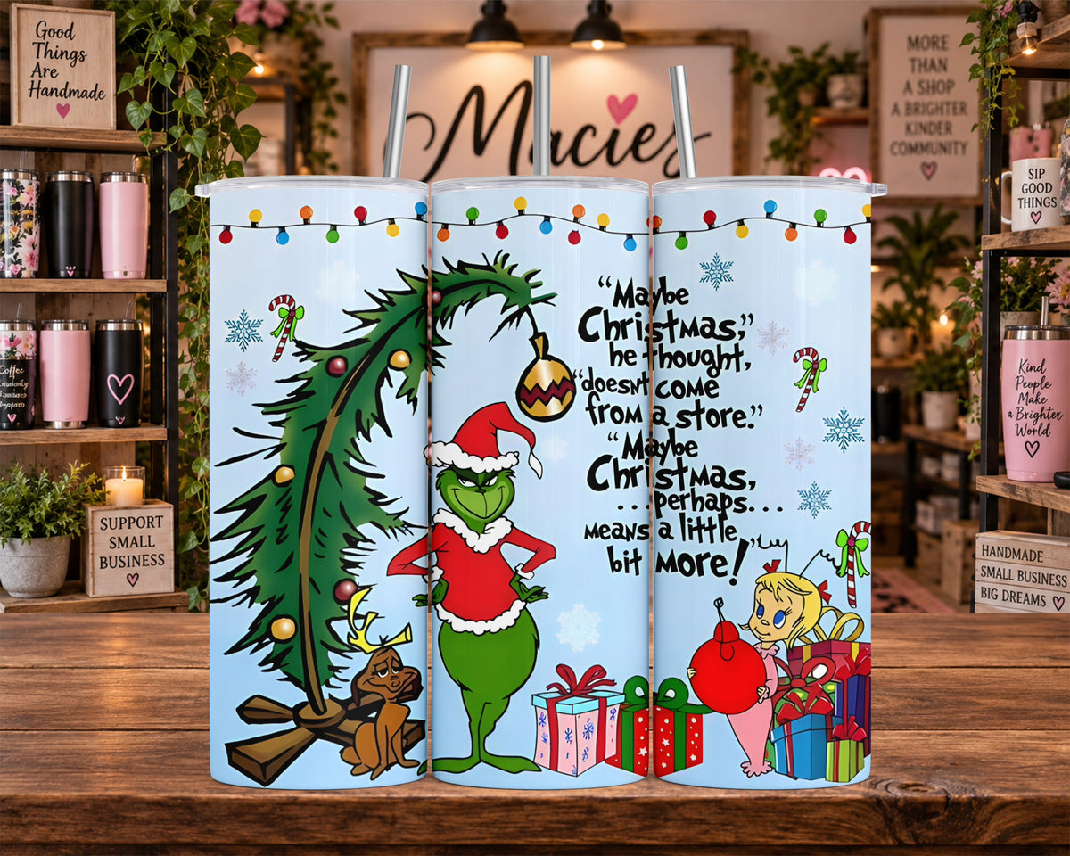 Grinch Christmas Tree and Gifts 20 oz Tumbler