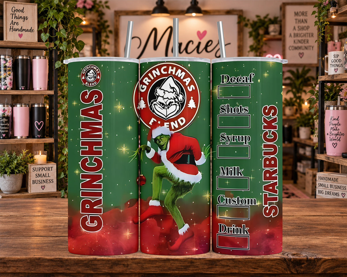 Grinchmas Coffee Checklist 20 oz Tumbler