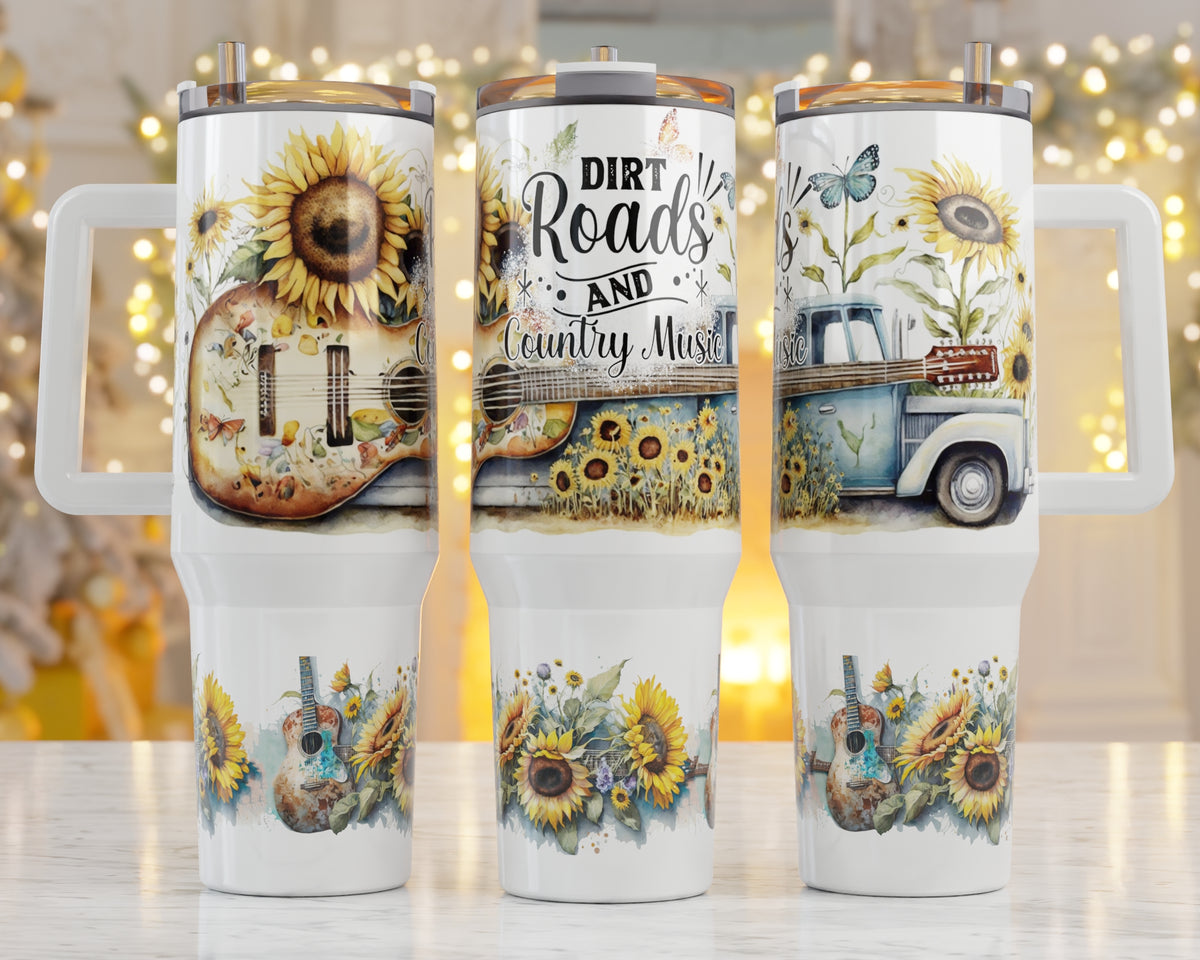 Photo of Dirt Roads and Country Music – 40 oz Tumbler