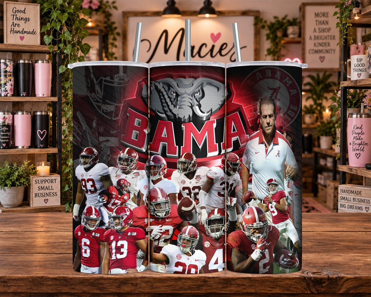 Alabama Crimson Tide Football Collage 20 oz Tumbler