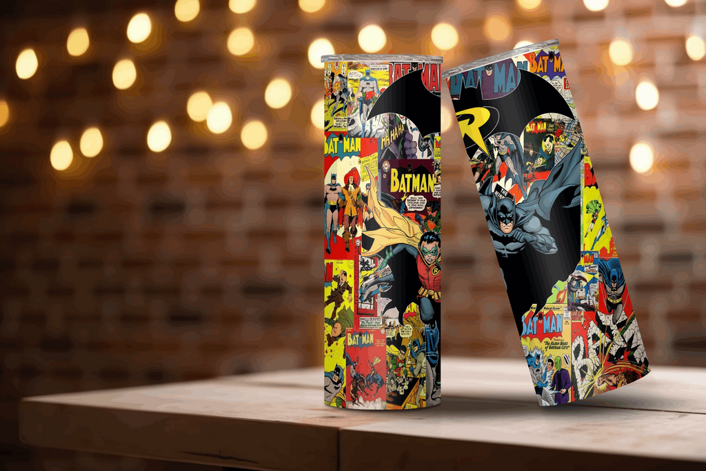 20oz Batman & Robin with comic Bg Tumbler