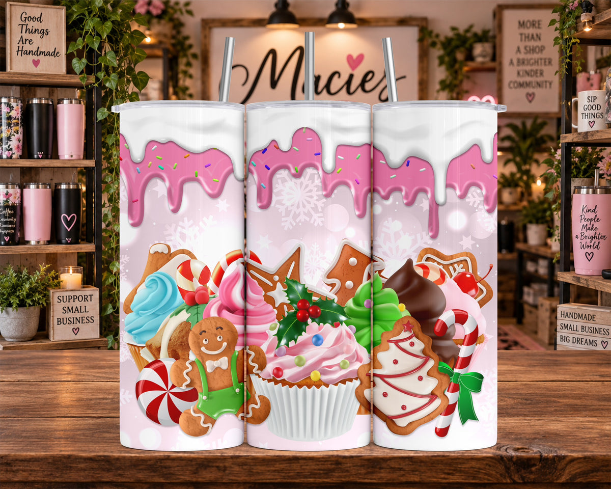 Pink Christmas Sweets 20 oz Tumbler