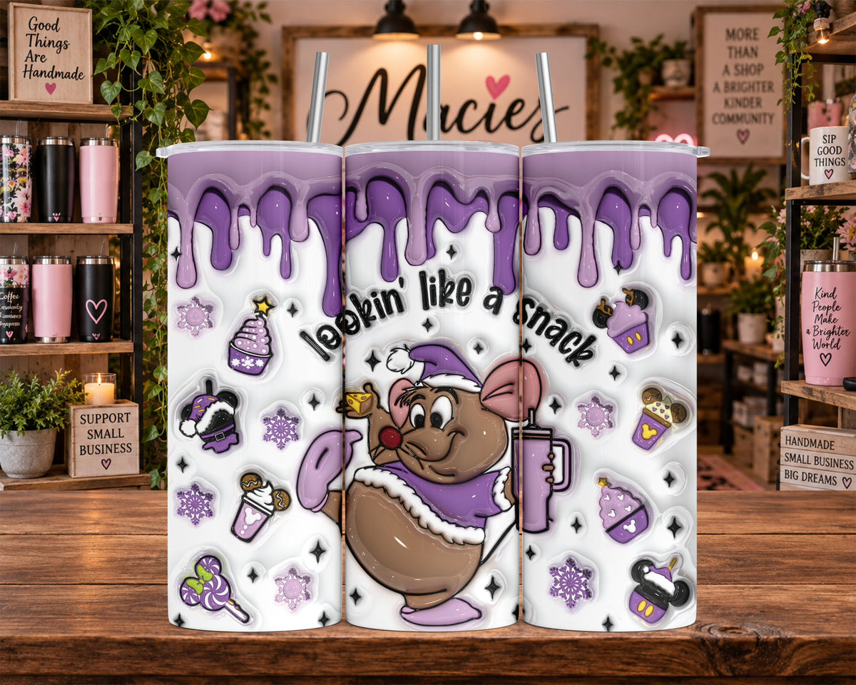 Purple Christmas Reindeer 20 oz Tumbler