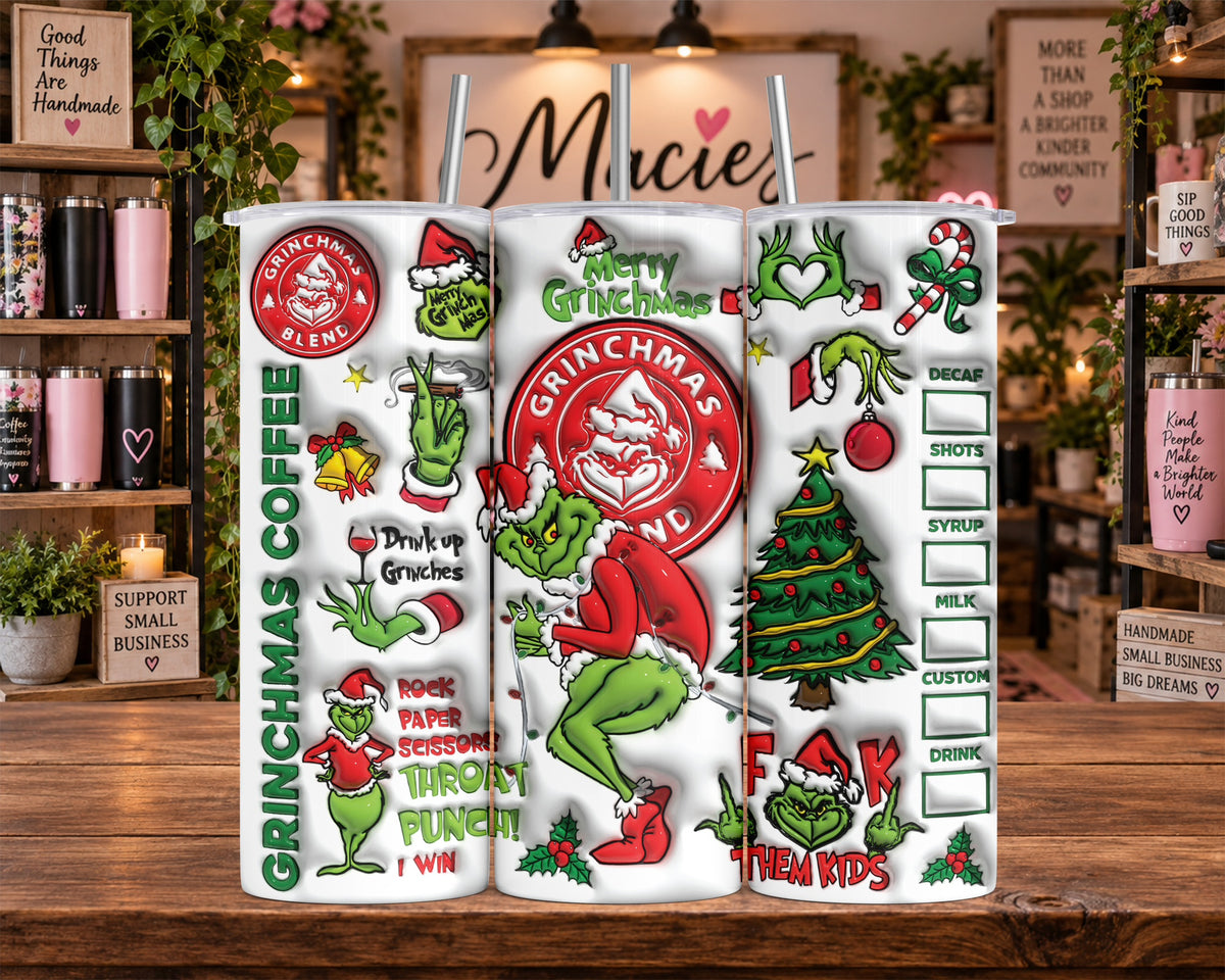Grinch Christmas Collage 20 oz Tumbler
