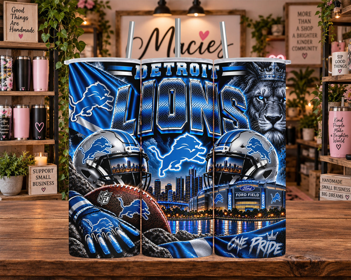 Detroit Lions Football 20 oz Tumbler
