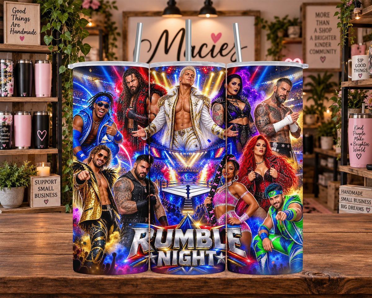 Wrestling Rumble Night Arena Scene 20 oz Tumbler