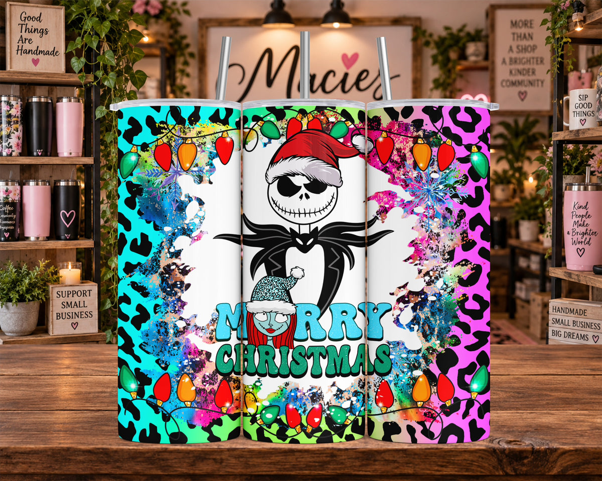 Colorful Skeleton Christmas 20 oz Tumbler