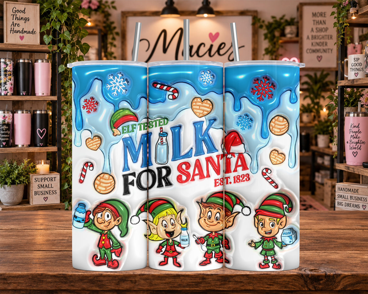 Christmas Elves Milk for Santa 20 oz Tumbler
