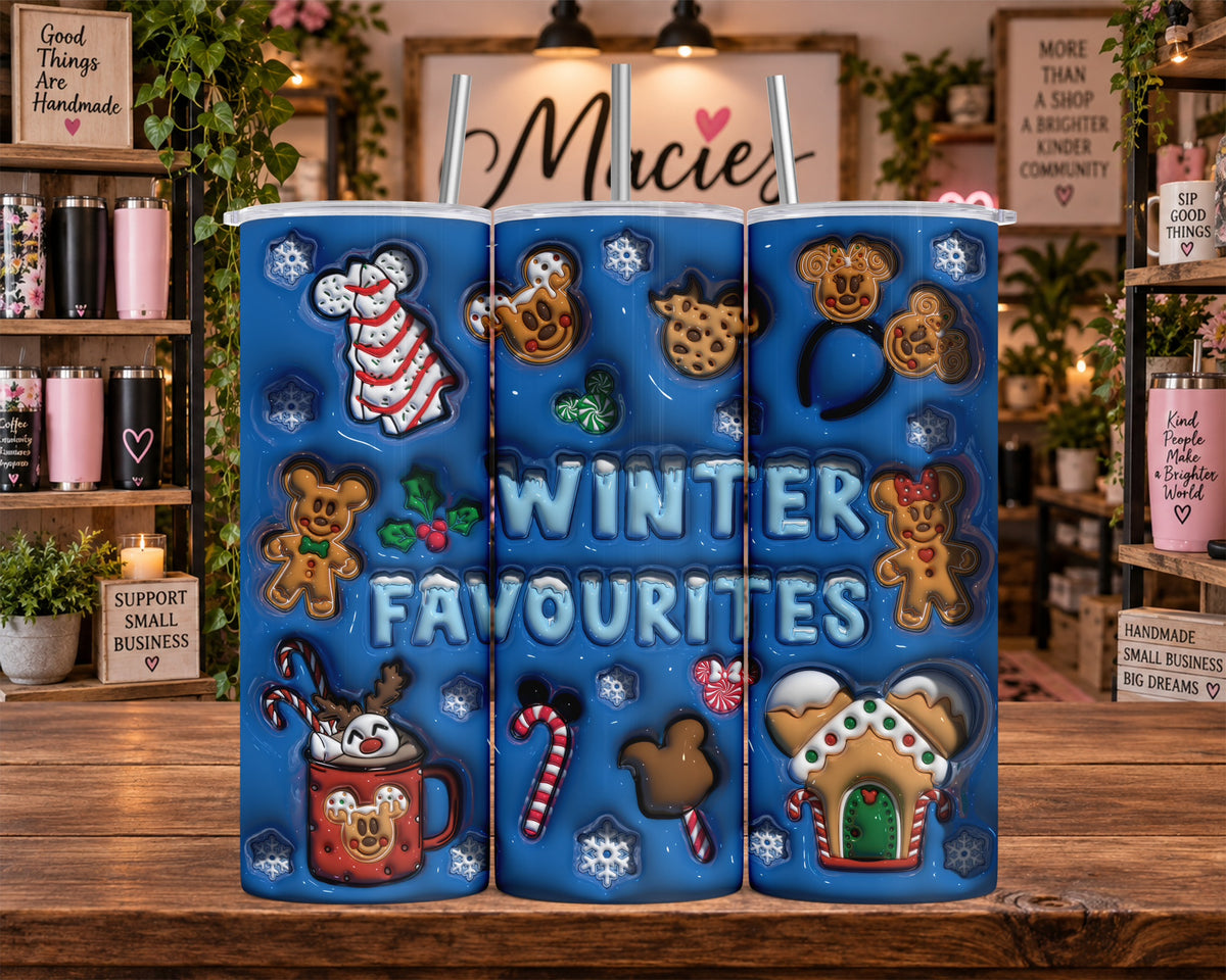 Winter Favorites Gingerbread Holiday Design 20 oz Tumbler