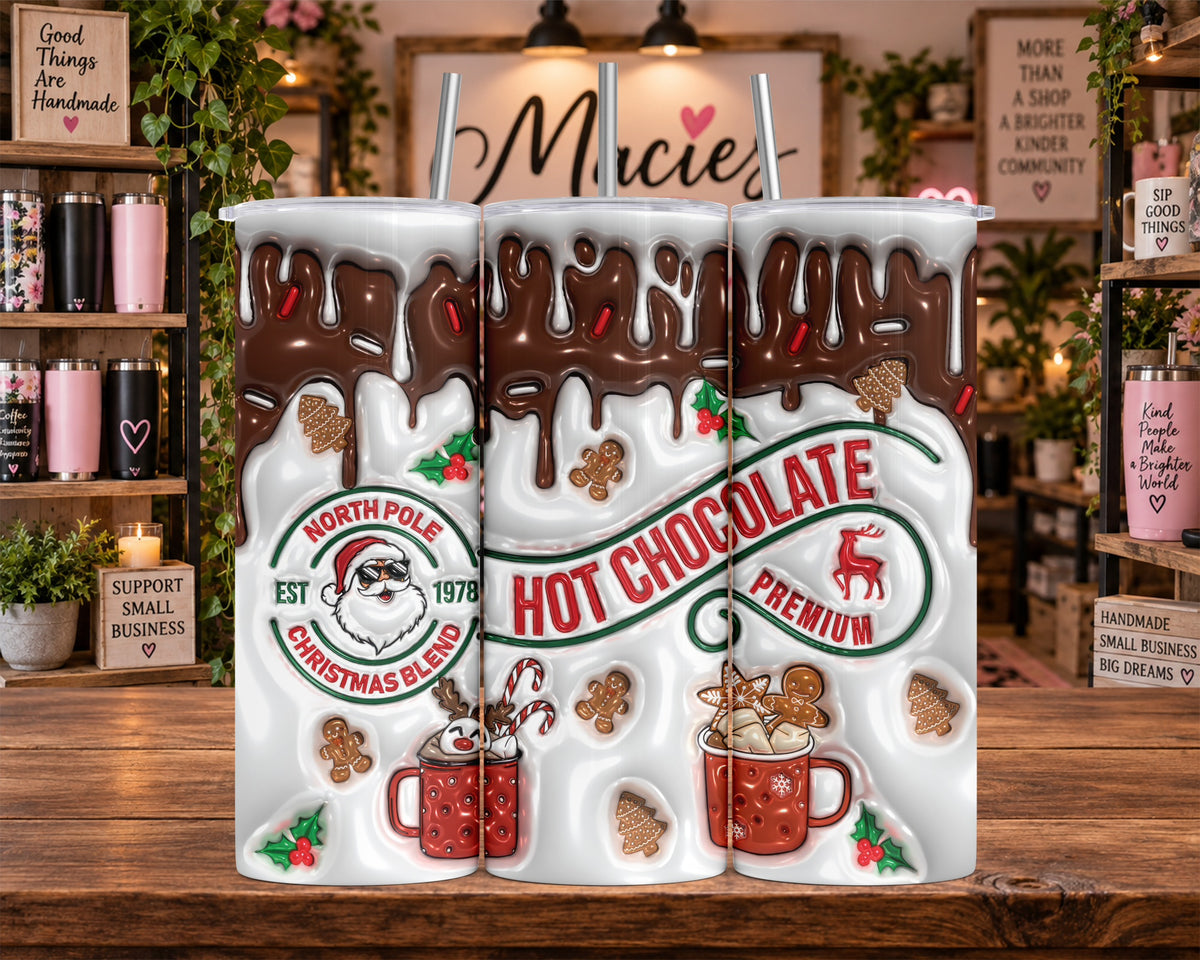Christmas Hot Chocolate Santa 20 oz Tumbler