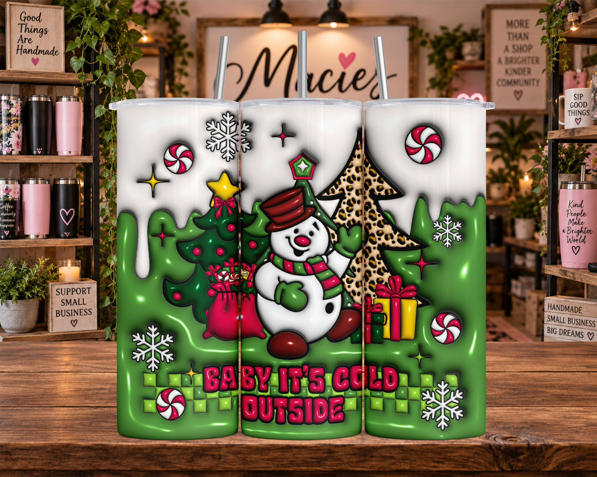 Christmas Snowman Baby It's Cold Outside 20 oz Tumbler