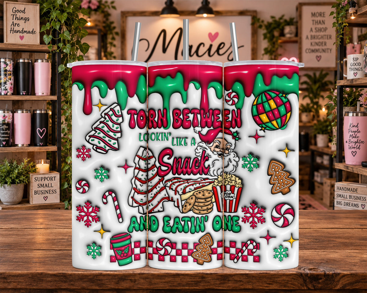 Christmas Snack Santa Saying 20 oz Tumbler