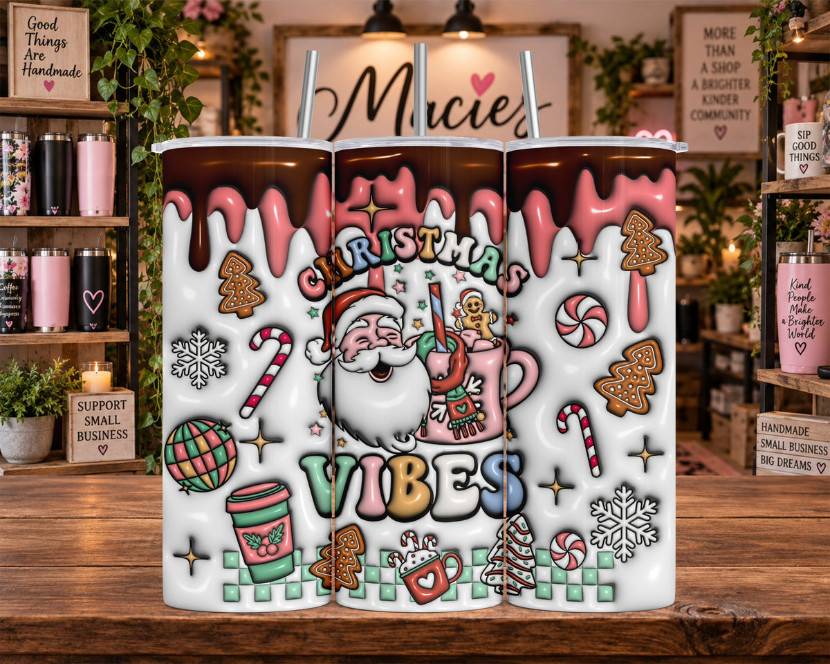 Merry Christmas Vibes Santa 20 oz Tumbler